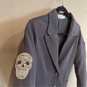 Miller Wendt XS Blazer Skull Crystal Patch Military Stripe Sleeve Jacket